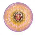 Untersetzer Blume des Lebens Herzens-Energie - rund - groß